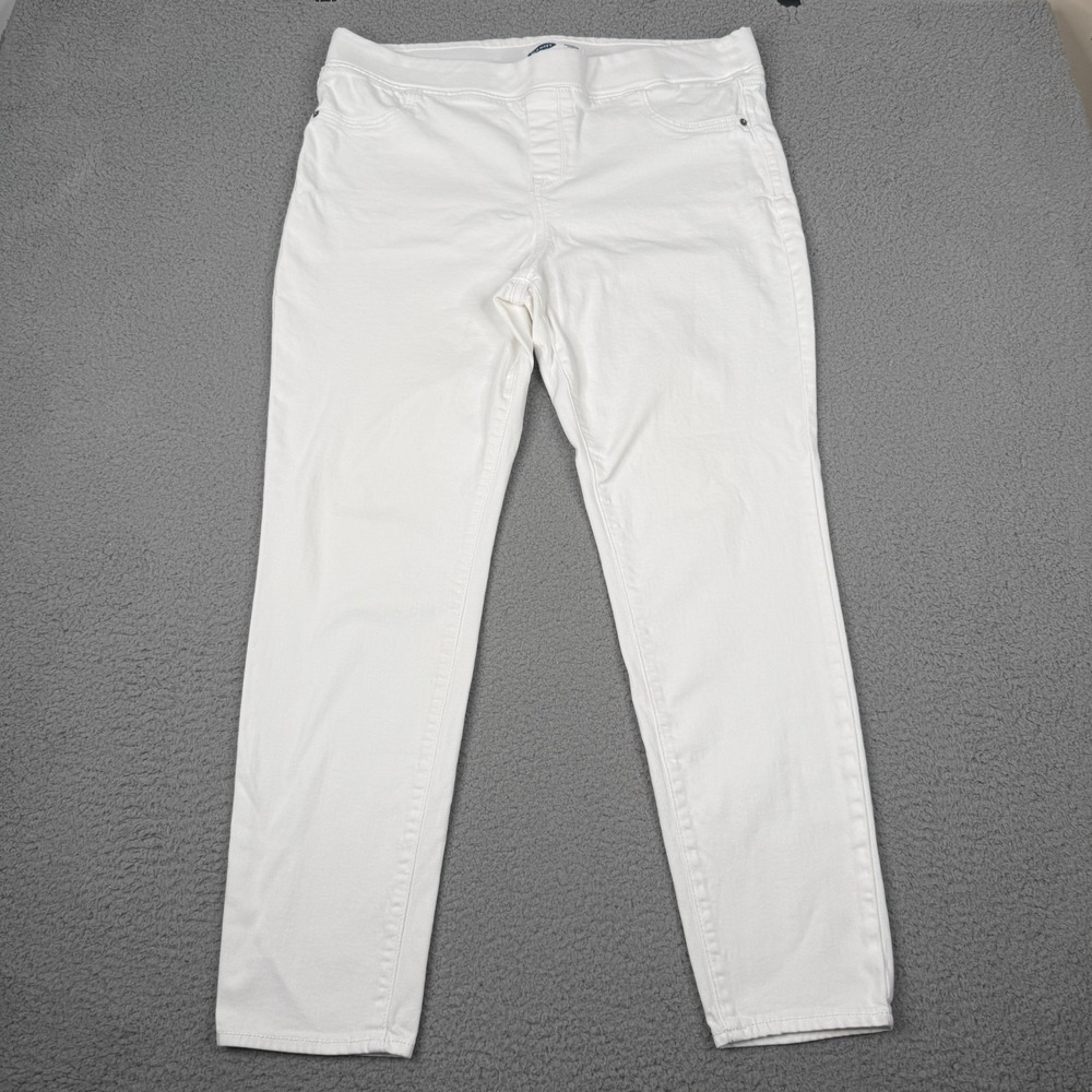 Old Navy Rockstar Jeggings Womens 18 White Stretch Pull On Skinny Jeans Coastal
